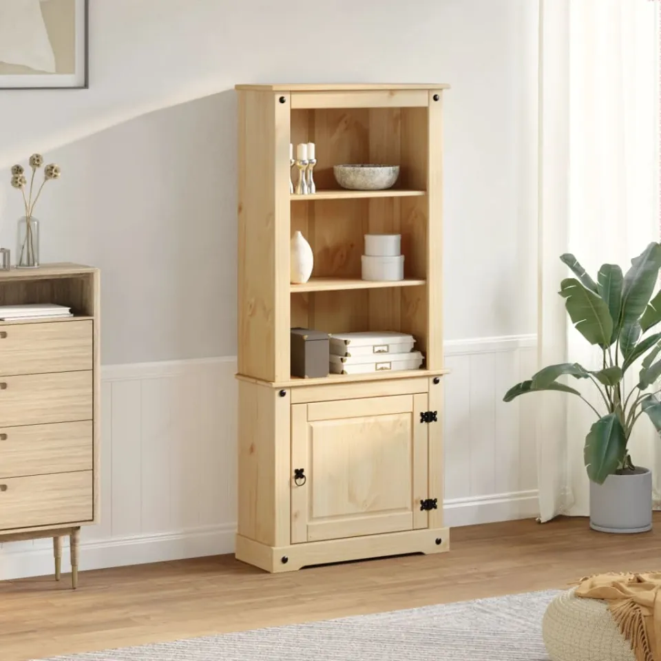 vidaXL Hoge kast Corona 74x38x170 cm massief grenenhout bruin, foto 2