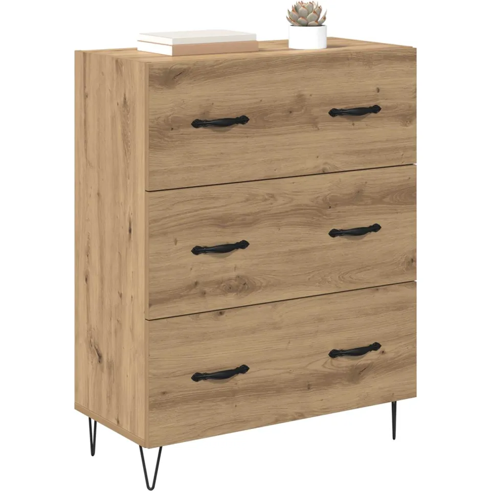 vidaXL Dressoir Artisan Eiken 69,5 x 34 x 90 cm Bruin