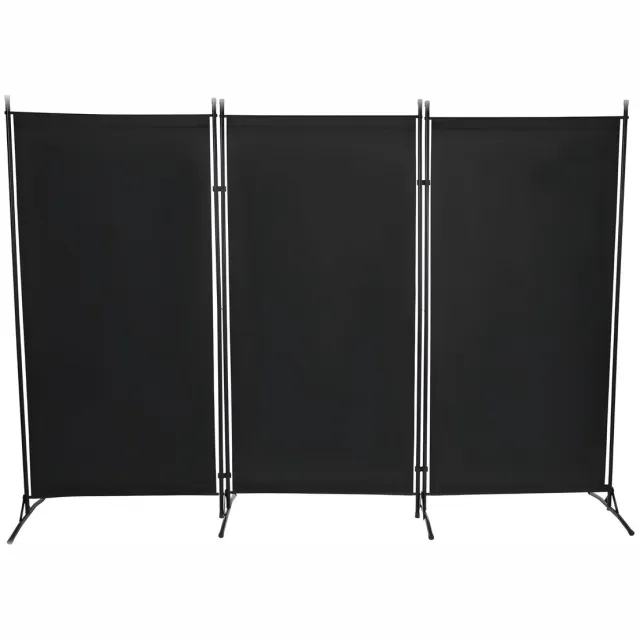 Happiq Opvouwbare Kamerscherm – Vrijstaand 3-delig Room Divider voor Privacy – Geschikt voor Kantoor, Slaapkamer en Kleedruimte – 260 x 180 cm – Donkergrijs Gray