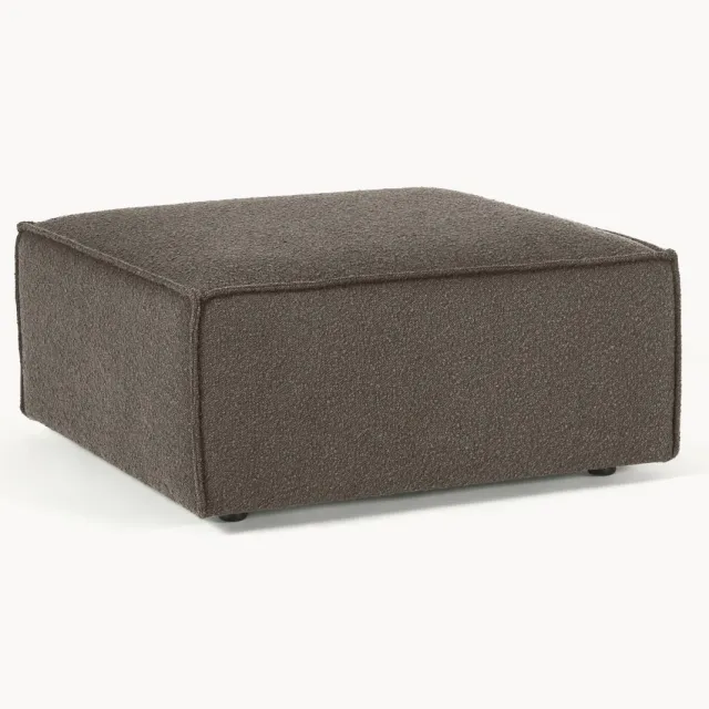 Westwing Collection Voetenbank Lennon uit bouclé Taupe