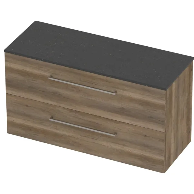 Basic-Line Deck 46 Badmeubelset Voor Grepen 120x46x66 cm D46BSDSO120 Scotch Oak Blue Stone Grijs