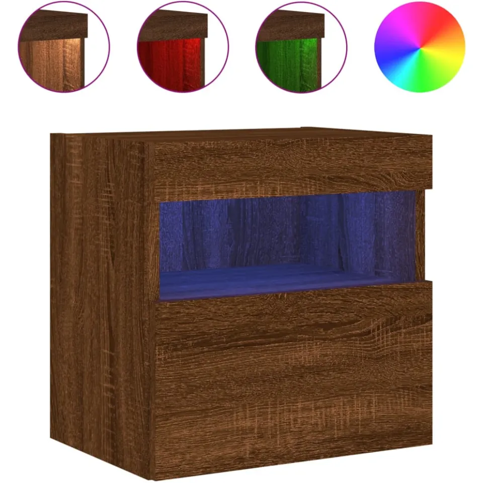 vidaXL Tv-wandmeubel met LED-verlichting 40x30x40 cm bruin eikenkleur, foto 3