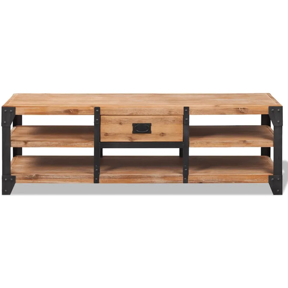 vidaXL Tv-meubel 140x40x45 cm massief acaciahout bruin, foto 2