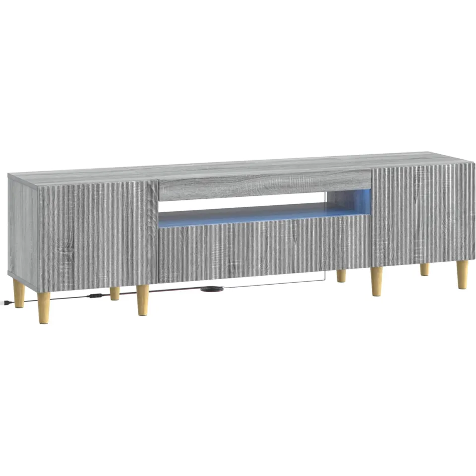 vidaXL LED tv-meubel ARNHEM 153 x 35 x 43 cm Grijs Sonoma Bewerkt hout, foto 3