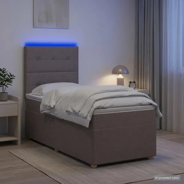 vidaXL Boxspringbed met matras met hoofdeinde Taupe 100 x 200 cm Stof