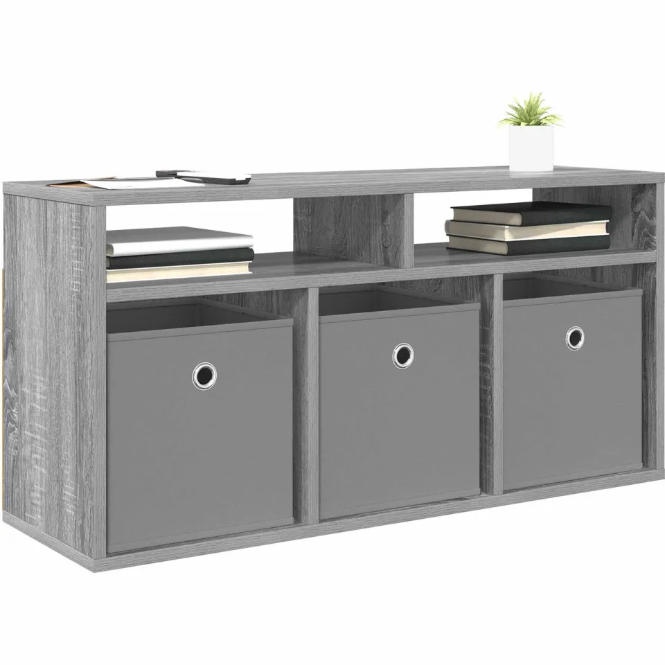 vidaXL Laagkast met lade Grijs Sonoma 87 x 27,5 x 43 cm, foto 2