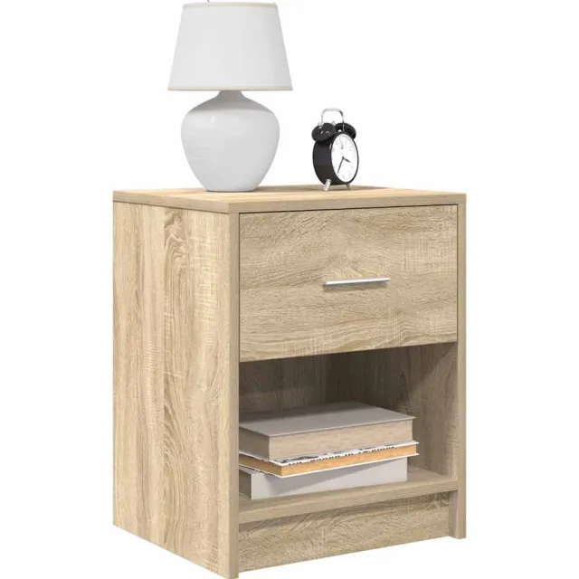 vidaXL Nachtkastjes 2 st met lade 40x34x50 cm sonoma eikenkleurig Grijs