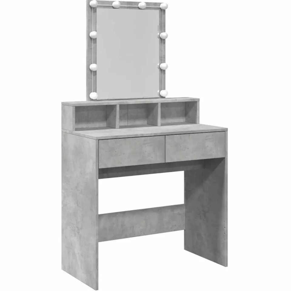 vidaXL Kaptafel met LED 80x41x144,5 cm betongrijs