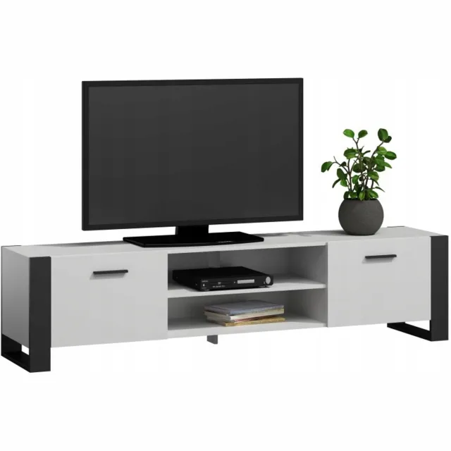 Per La Vita Alba Serie - Tv-meubel - 180 cm - Wit-zwart - Minimalistisch Wit;Zwart