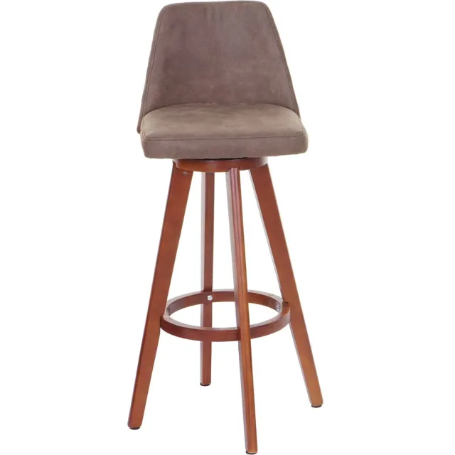 Cosmo Casa Barstoel - Barkruk Tresenhocker- Houten Textiel Draaibaar - Vintage bruin - Lichtbruine Poten