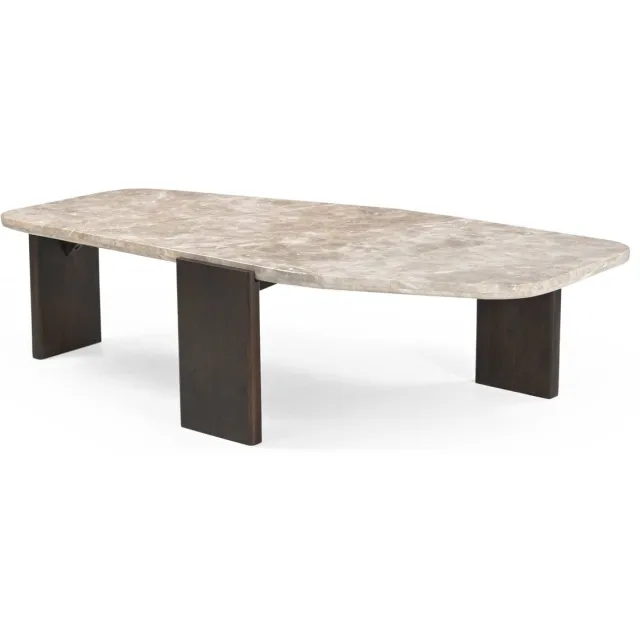 Starfurn Salontafel Silva - Organisch Hout/Marmer - 130x65x37cm Bruin