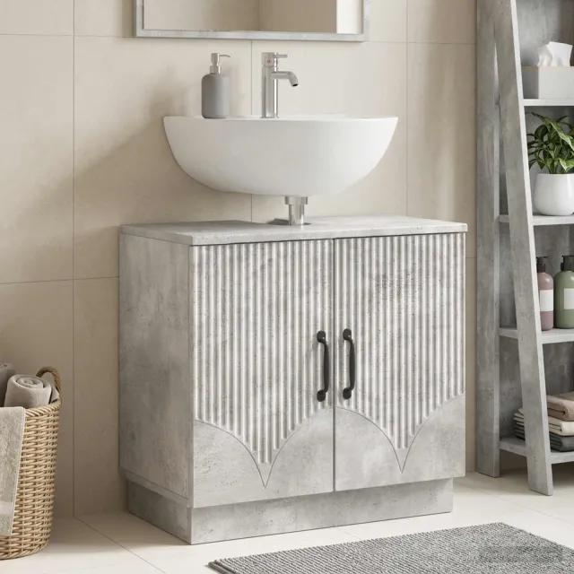 vidaXL Badkamer wastafelkast HOORN Betongrijs 59,5 x 31,5 x 56 cm