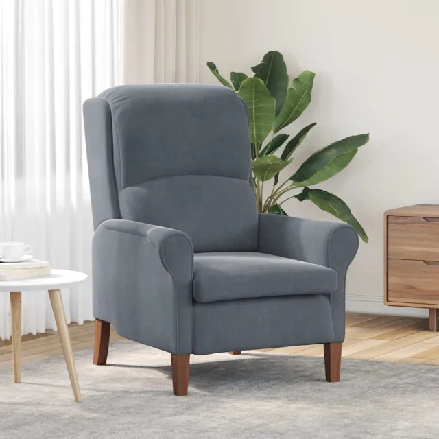 vidaXL Fauteuil Donkergrijs Fluweel grijs