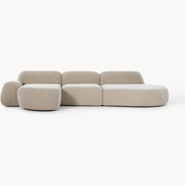 Westwing Collection Modulaire hoekbank Wolke (4-zits) met chaise longue Beige
