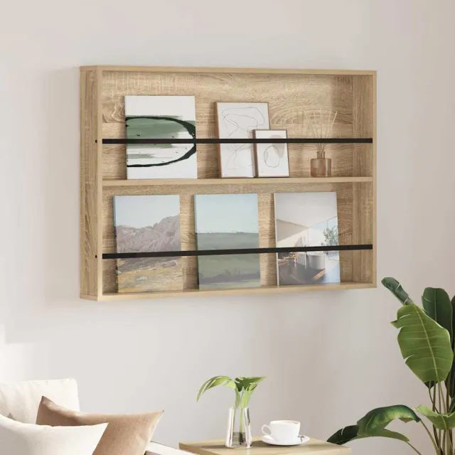 vidaXL Tijdschrift Rek Sonoma Eiken 100 x 12 x 70 cm Bewerkt hout, foto 2