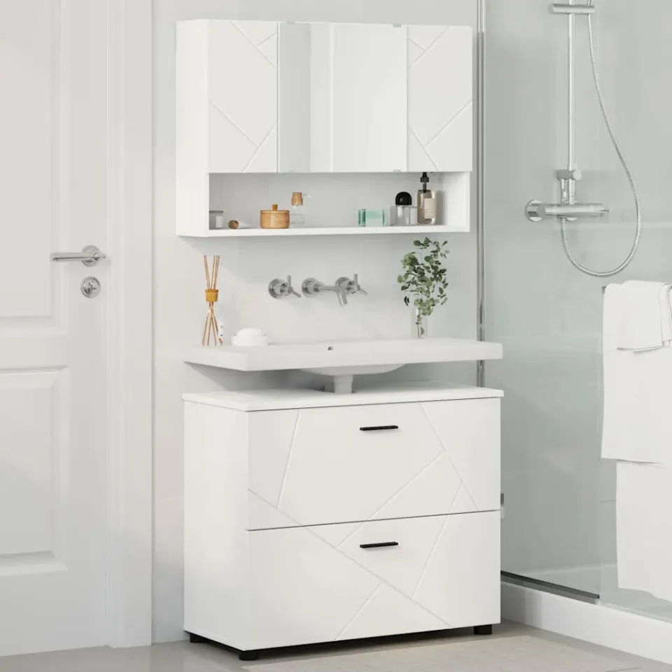 vidaXL Badkamermeubelset 2 st Wit 76,5 x 35 x 64 cm, foto 3