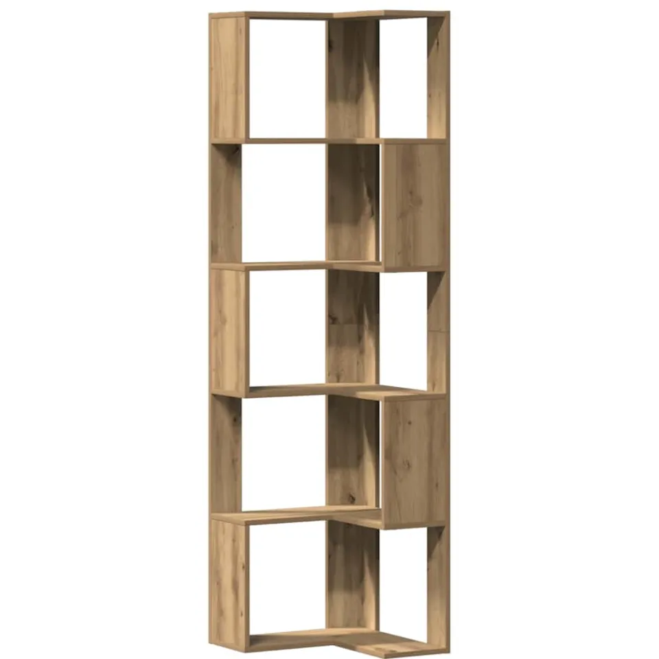 vidaXL Boekenkast 5-laags hoek 50x50x179 cm hout artisanaal eikenkleur, foto 3