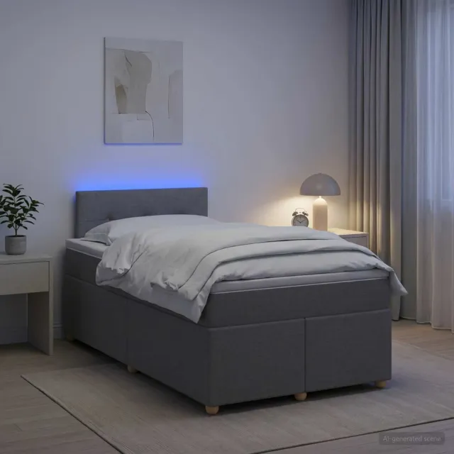 vidaXL Boxspringbed met matras Lichtgrijs 120 x 190 cm Stof