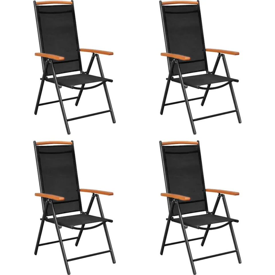 vidaXL 5-delige Tuinset aluminium zwart, foto 2