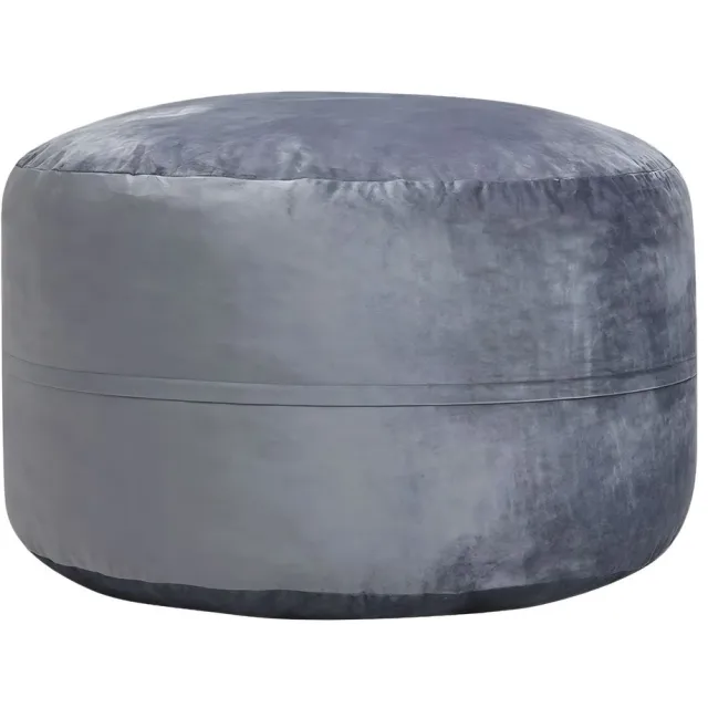 Happiq Zitzak - 4FT Grote Bean Bag met Memory Foam Vulling en Afneembare Microvezel Hoes - voor woonkamer en gaming - Stof - Grijs Gray
