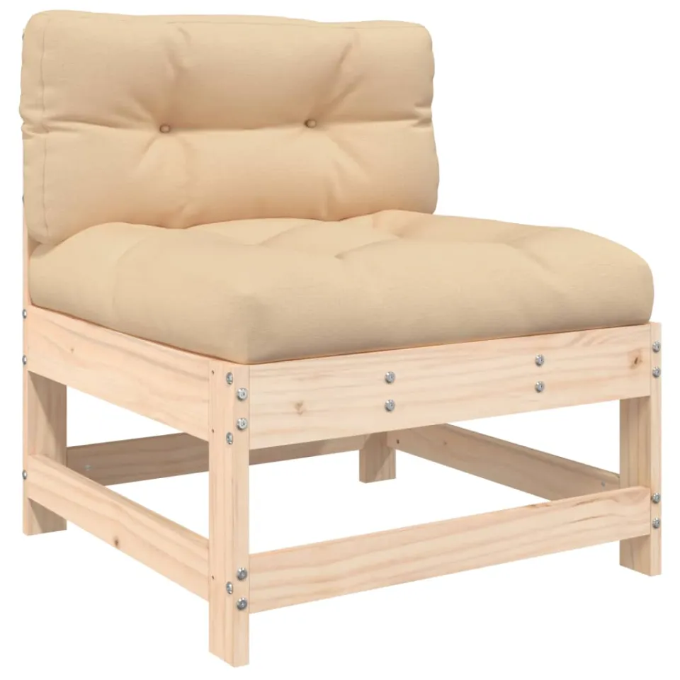 vidaXL 6-delige Loungeset met kussens massief hout bruin, foto 3