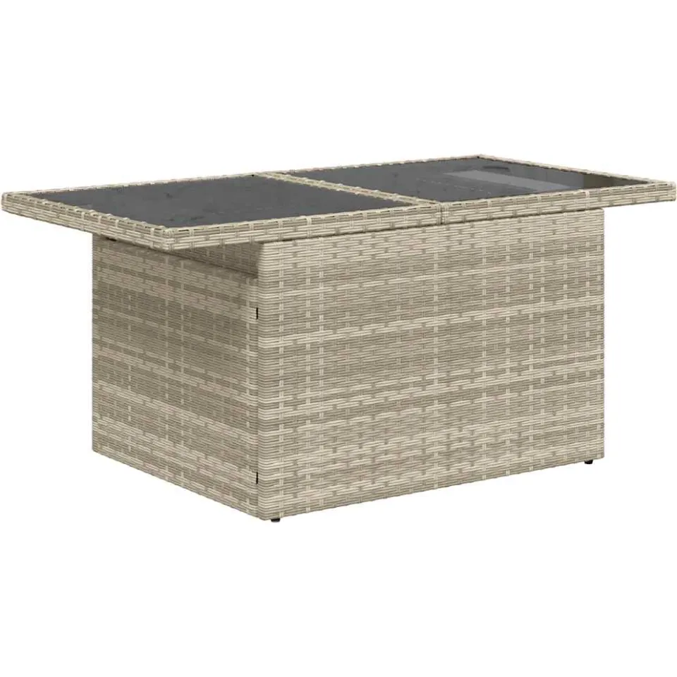 vidaXL 11-delige Loungeset met kussens poly rattan lichtgrijs grijs, foto 4