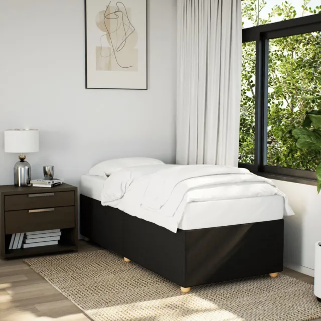 vidaXL Bedframe zonder matras 90x190 cm stof zwart