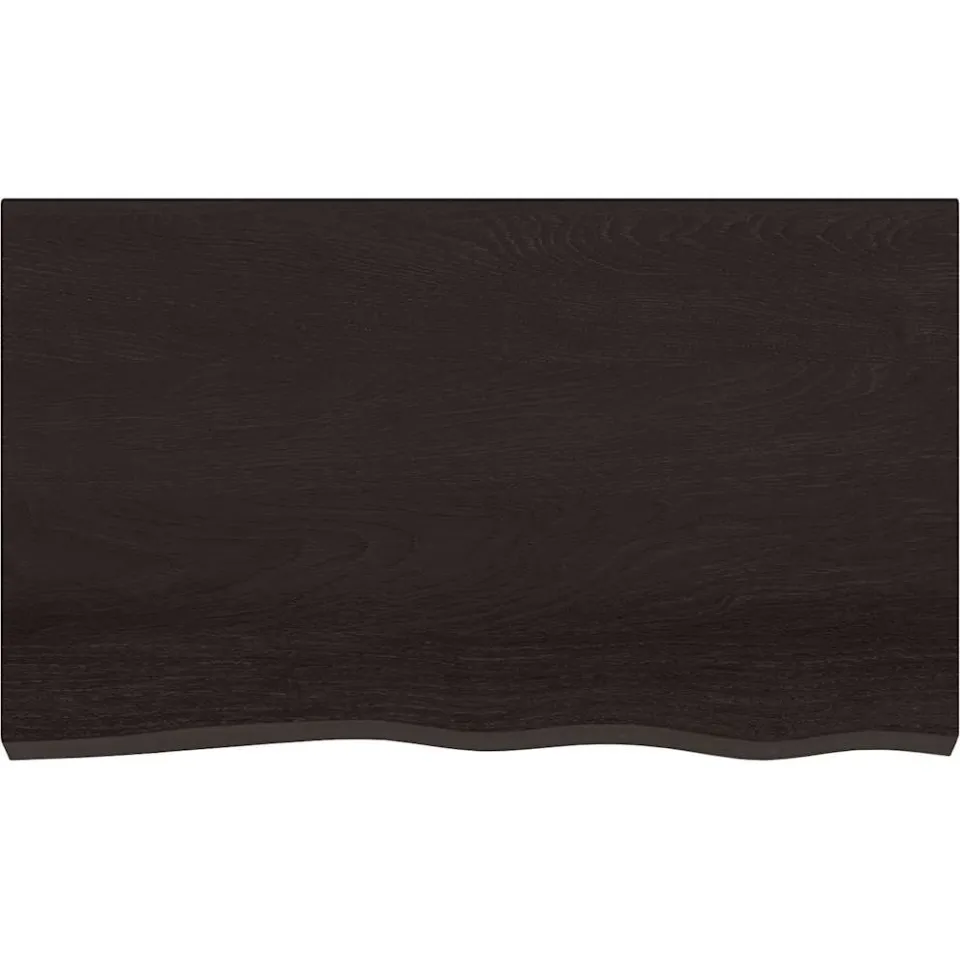 vidaXL Tafelblad 100x60x2 cm behandeld massief eikenhout donkerbruin