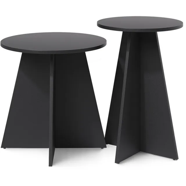 Vicco Salontafel Forma, Zwart, 40 x 50 cm Set van 2