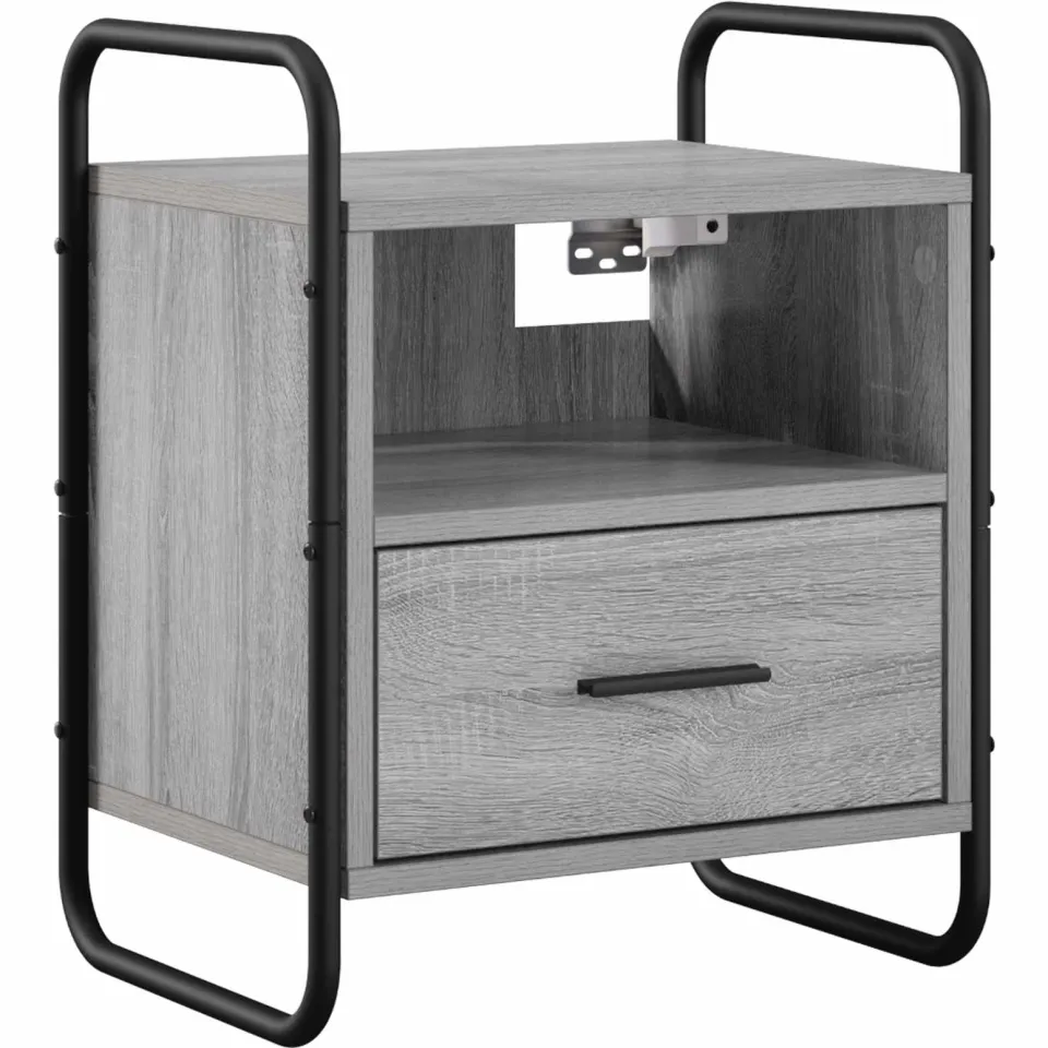 vidaXL Hangend nachtkastje Grijs Sonoma 40 x 30 x 50 cm Bewerkt hout, foto 3