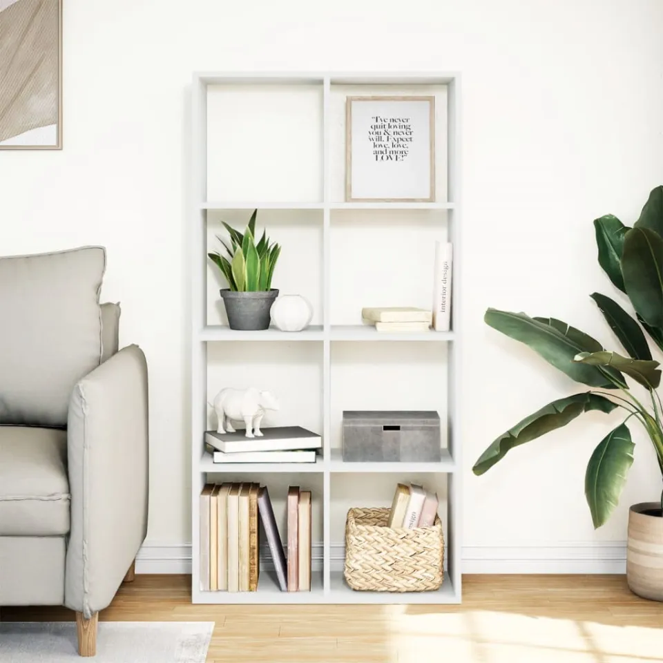vidaXL Kamerverdeler Boekenkast Wit 69,5x29x137,5 cm Bewerkt Hout, foto 2