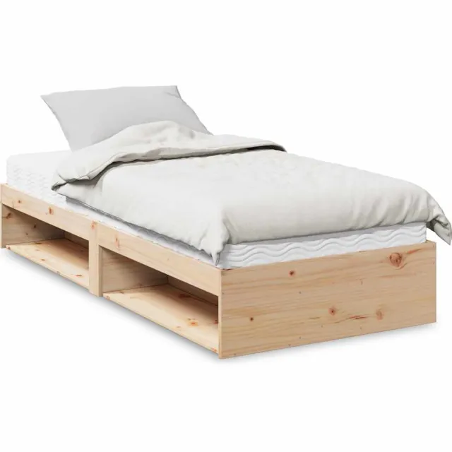 vidaXL Slaapbank met matras 90x190 cm massief grenenhout bruin