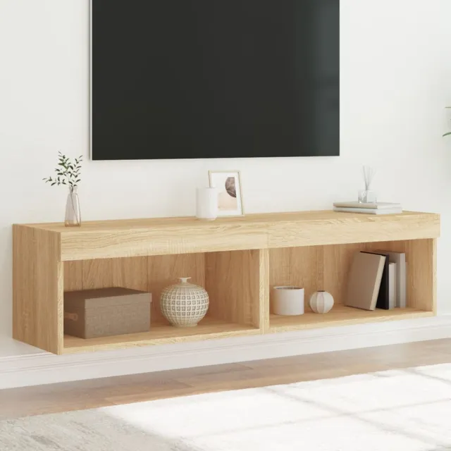 vidaXL Tv-meubels met LED-verlichting 2 st 60x30x30 cm sonoma eiken, foto 2