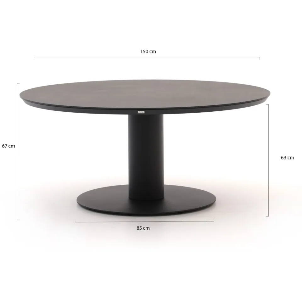 Bellagio tuinmeubelen Bellagio Mineo/La Fonte ø150cm low dining tuinset 5-delig grijs, foto 4