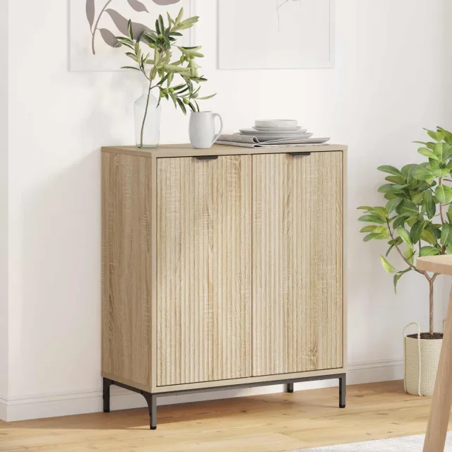vidaXL Dressoir Sonoma Eiken 69,5 x 33 x 82 cm Bewerkt hout, foto 2