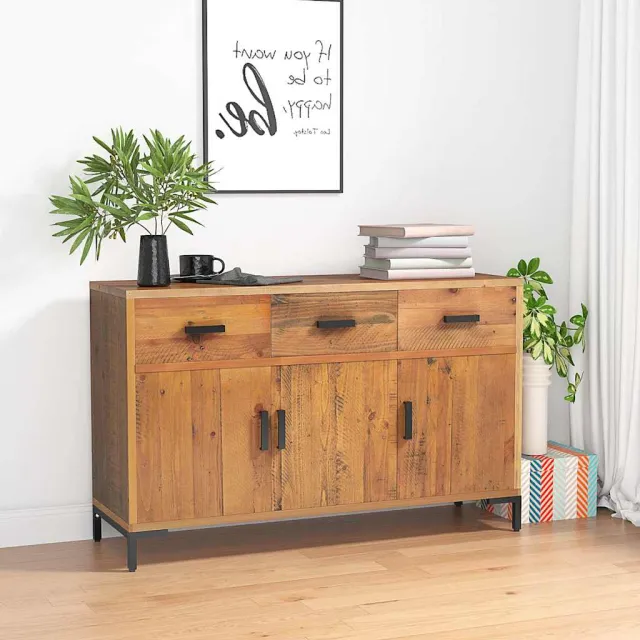 vidaXL Dressoir 110x35x70 cm massief grenenhout bruin, foto 2