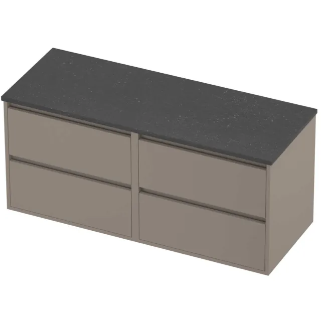 Proline Deck Badmeubelset Hardsteen Greeploos 120x46x54 cm Blue Stone Clay Beige