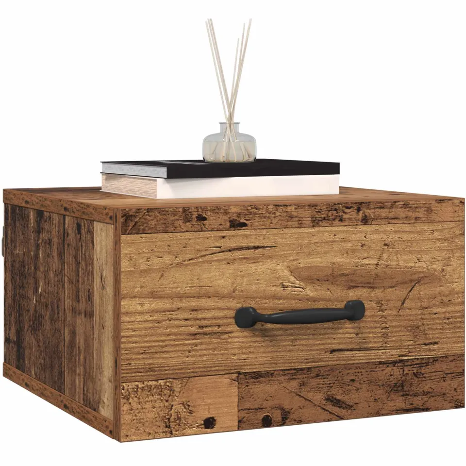 vidaXL Nachtkastje Oud Hout 35 x 35 x 20 cm Bewerkt hout Bruin