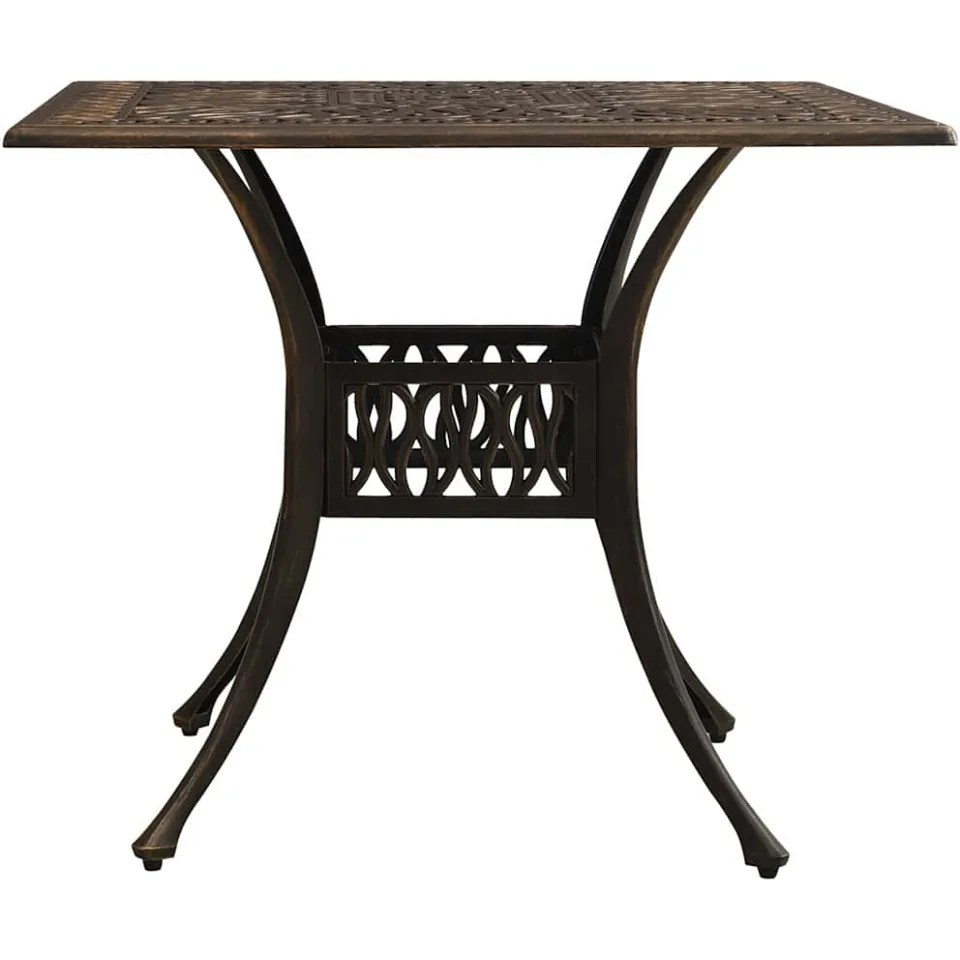 vidaXL Tuintafel 90x90x73 cm gietaluminium bronskleurig Bruin
