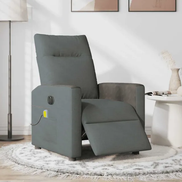vidaXL Massagestoel elektrisch verstelbaar stof donkergrijs