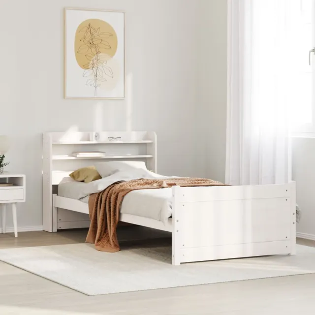 vidaXL Bedframe met hoofdeinde zonder matras 90x190 cm wit