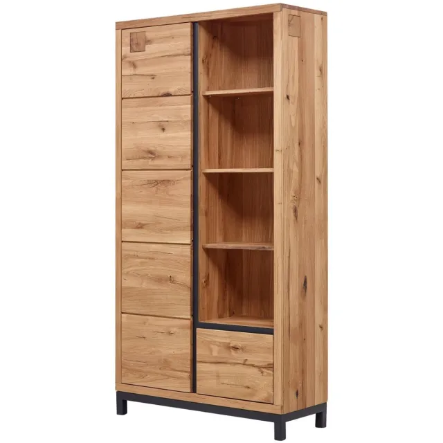 MASSIVMOEBEL24 .DE wilde eik boekenkast blank massief hout 100x40x200 cm (BxTxH) geolied volledig massief gemonteerd VILLANDERS #139 natuur