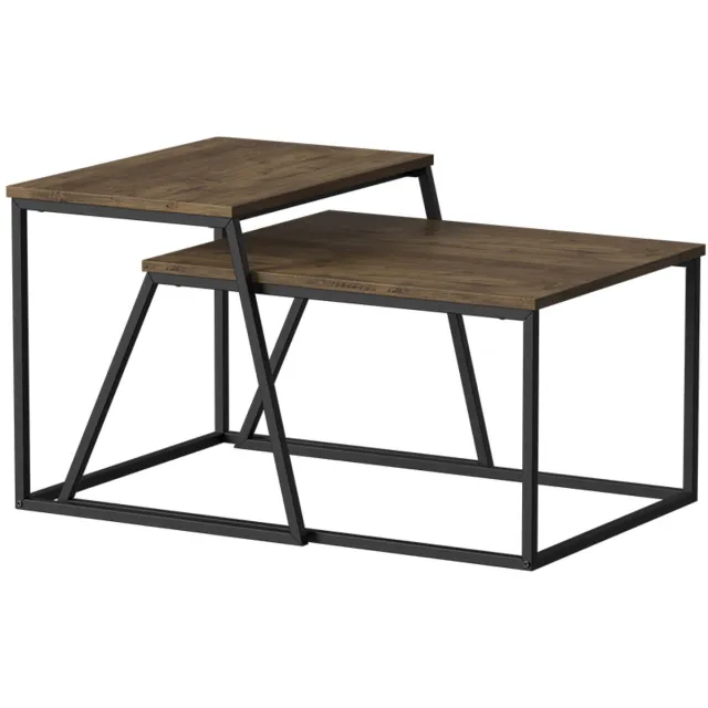 Vicco Myra Salontafel set – 60 x 50 cm 2 delen Eiken rustiek/zwart