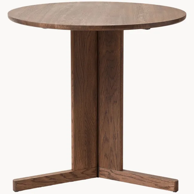 Form & Refine Ronde opvouwbare bistrotafel Trefoil, Ø 75 cm Bruin