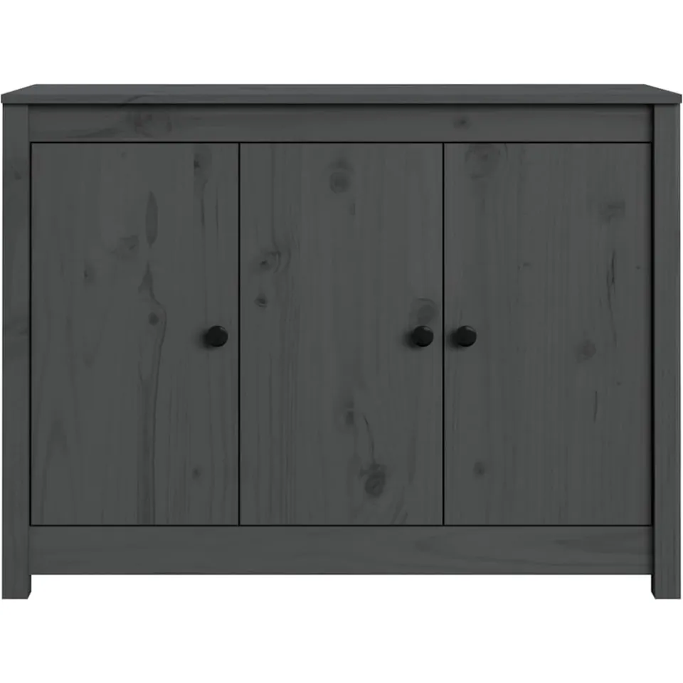 vidaXL Dressoir 100x35x74 cm massief grenenhout grijs, foto 4