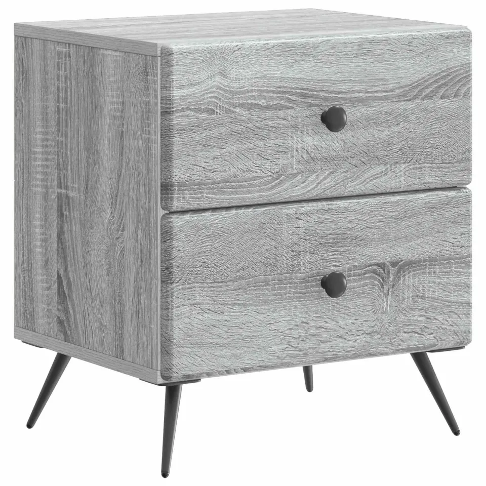 vidaXL Nachtkastje Grijs sonoma 43 x 34,5 x 47,5 cm Bewerkt hout
