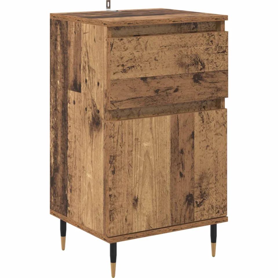 vidaXL Dressoir Oud Hout 40 x 35 x 70 cm Gemonteerd hout en ijzer bruin, foto 3