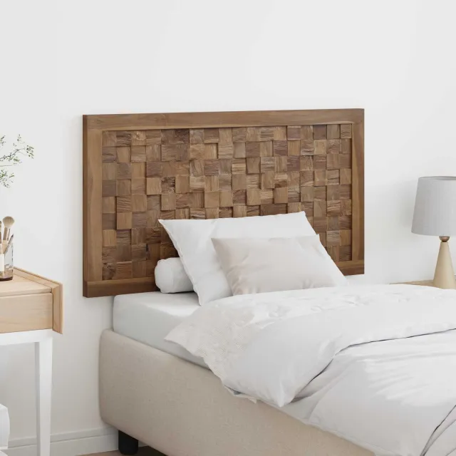 vidaXL Bed Hoofdbord Naturel Massief Teakhout Bruin