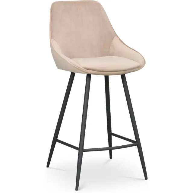 Rowico Home Sierra velvet barkruk beige - 67 cm