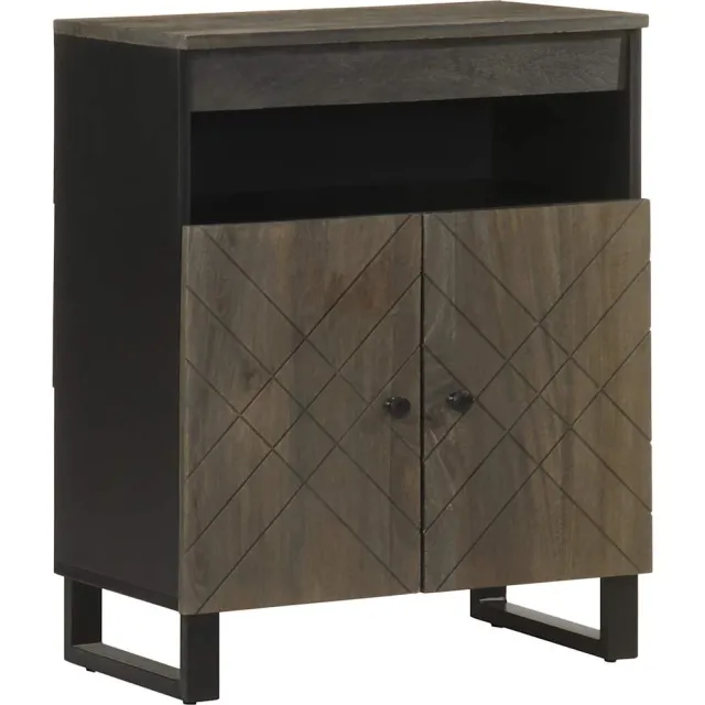 vidaXL Dressoir 60x33x75 cm massief mangohout zwart